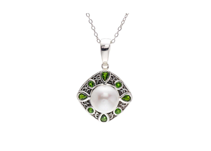 White Gold Plated | Gemstone Pendants